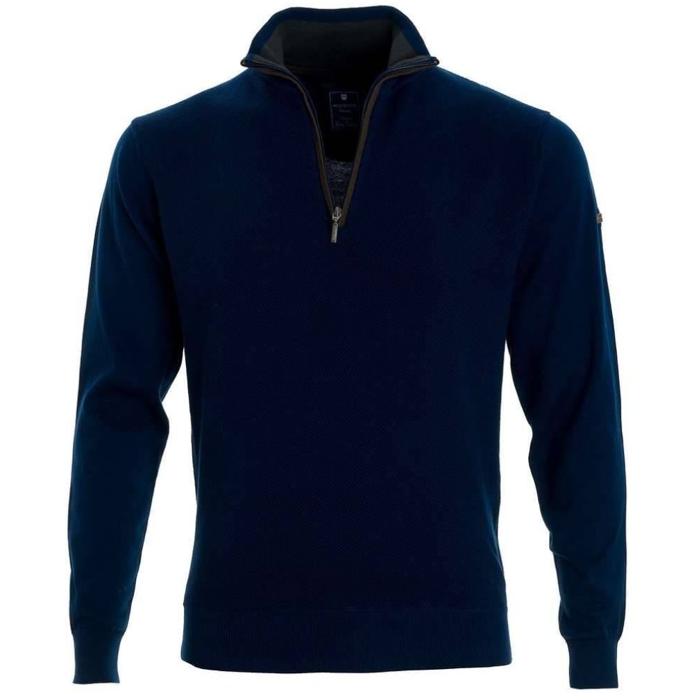 REDMOND CASUAL REGULAR FIT MEN TROYER ZIP NAVY SWEATSHIRT